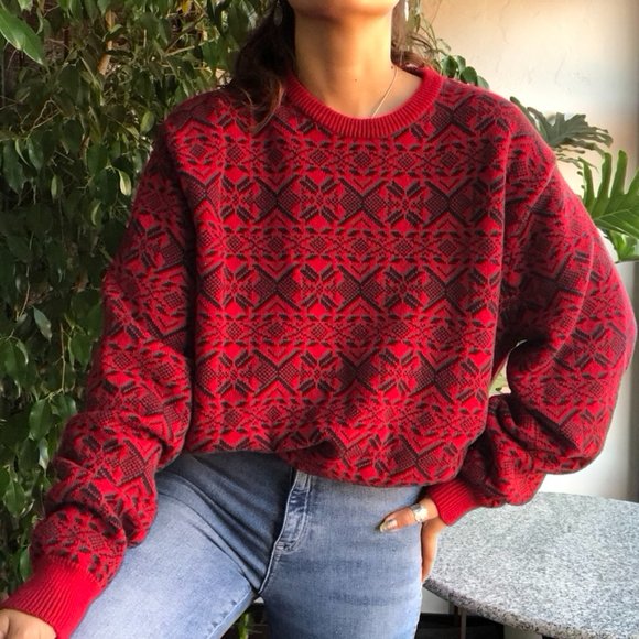 SOLD Chaps | Oversized Fair Isle Knit Sweater - Picture 3 of 9